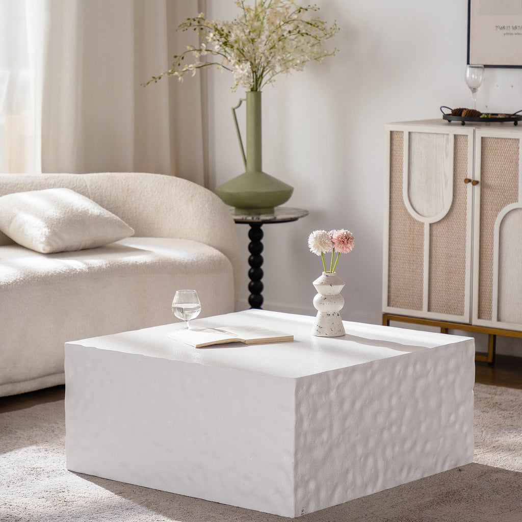 New Modern Farmhouse Rustic Living Room Coffee Table Italian Designer High-end Feel Square Side Table Easy to Clean Wood