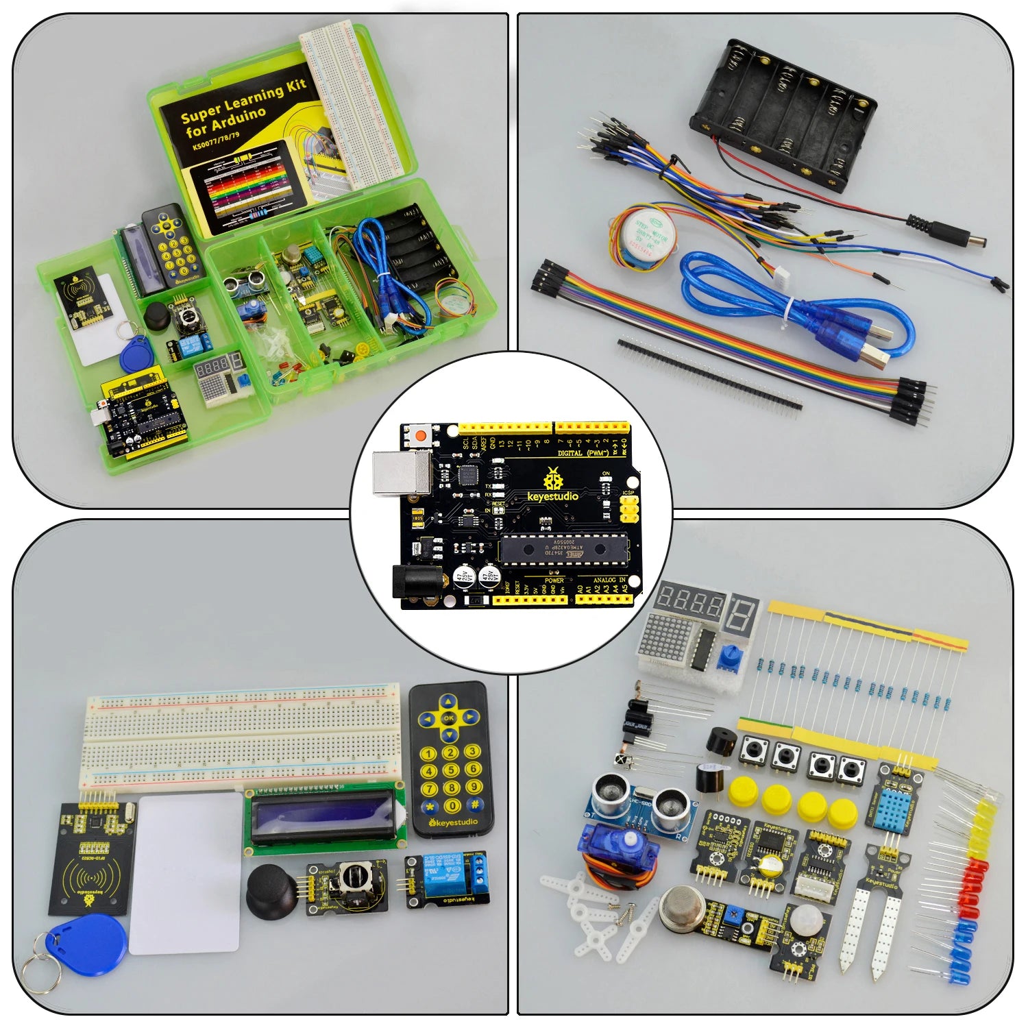 NEW Upgraded Keyestudio Super Starter kit with V4.0 Board  for Arduino Starter kit  for UNOR3 32Projects + Tutorial W/Gift Box