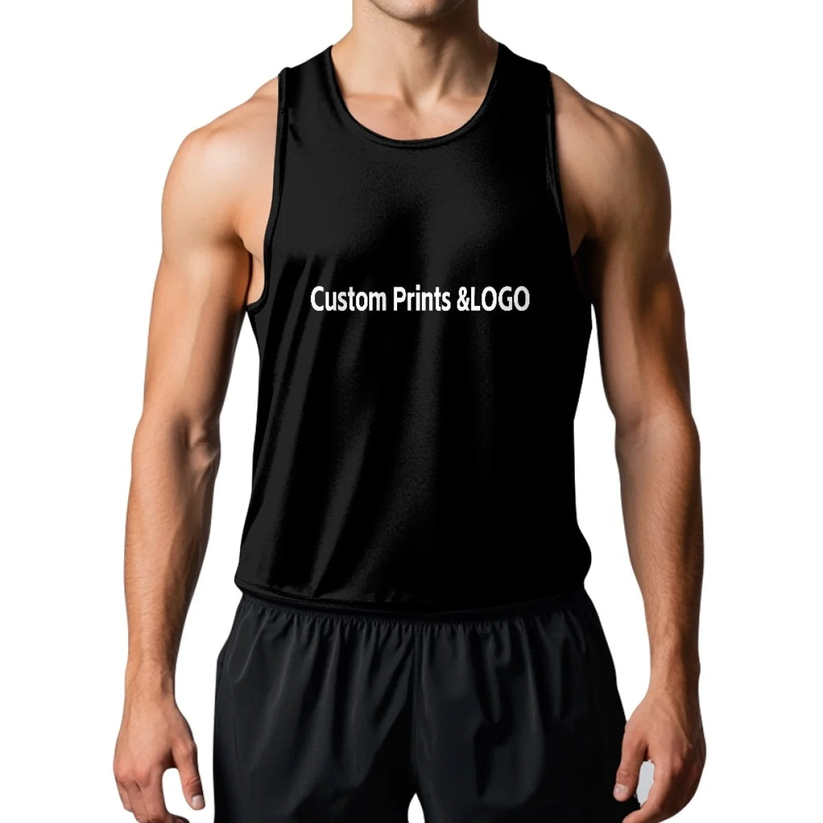 Made in USA Free Shipping MOQ=1 Men's Essential Regular-Fit Vest - 2D Custom Print Sleeveless Top 100%cotton Casual Short Sleeve