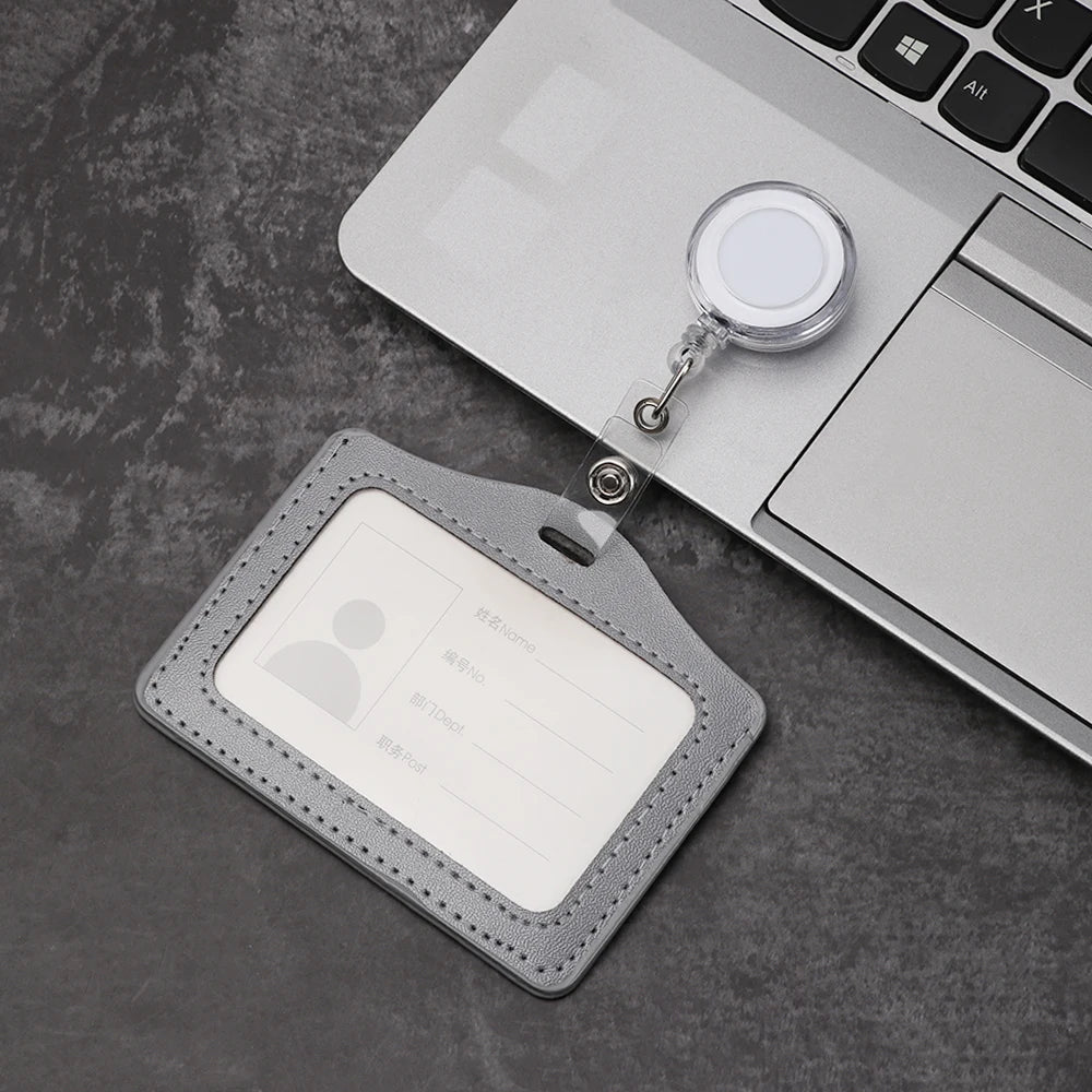 1PC Aluminum Alloy Work Name Card Holders Business Work Card ID Badge Lanyard Holder Hot Vertical Metal ID Business Case