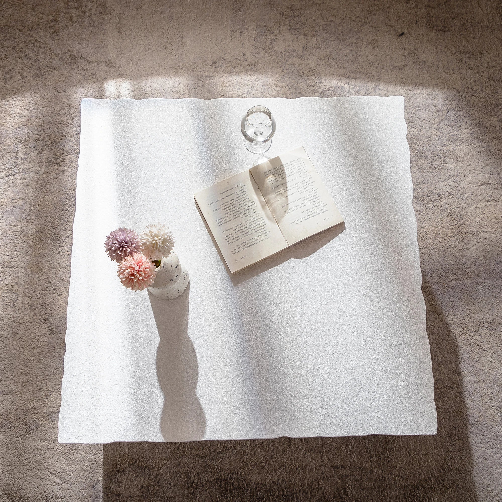 New Modern Farmhouse Rustic Living Room Coffee Table Italian Designer High-end Feel Square Side Table Easy to Clean Wood