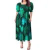 High Quality Hawaiian Tropical Style Design Women's Bubble Sleeve Dress Polynesian Plus Size Women Clothing TE PA Casual Dresses