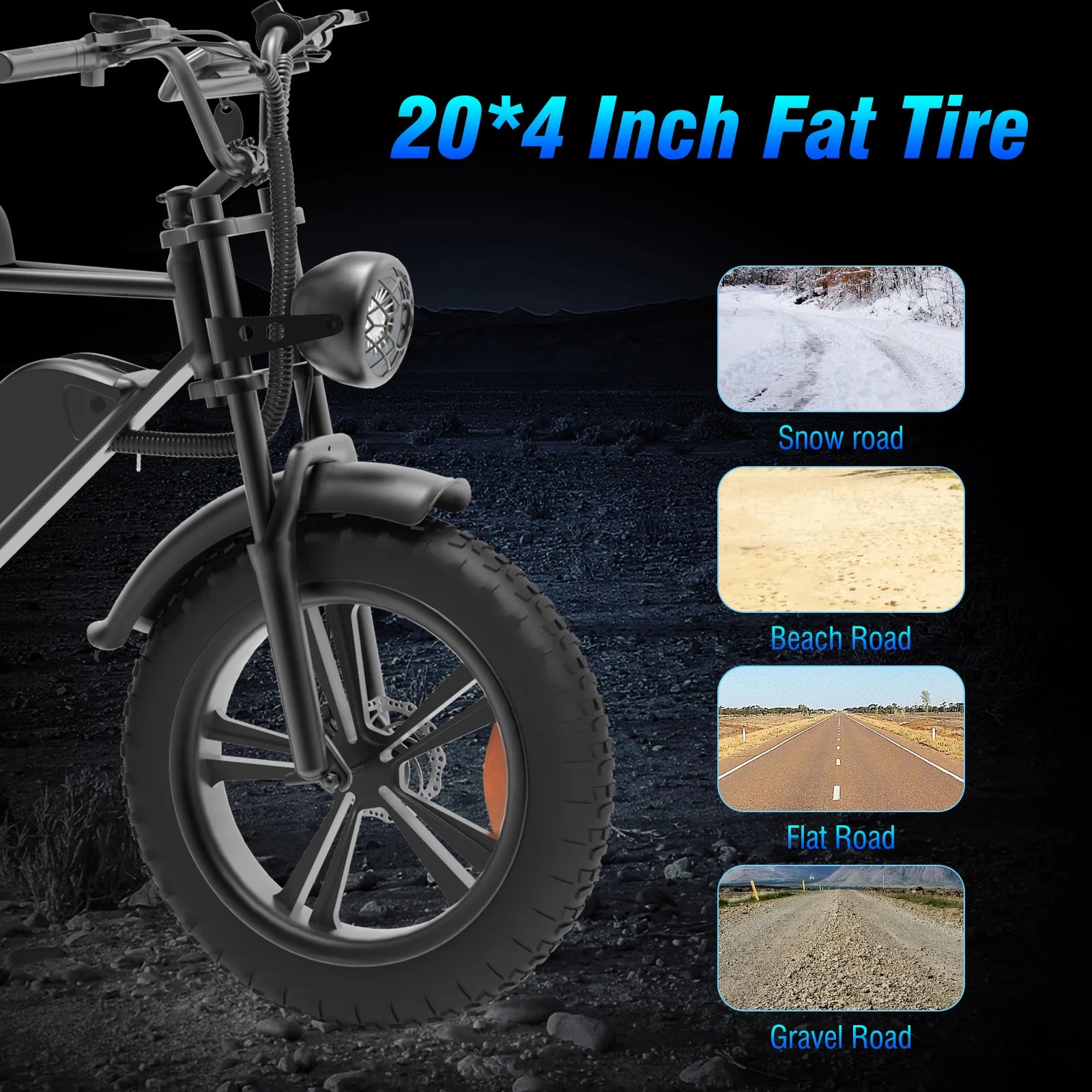 Free Shipping US Warehouse Ready Stock Electric Bike 1000W 48V 20Ah 20*4Inch Fat Tire Mountain Road US Popular E-bike Long Range