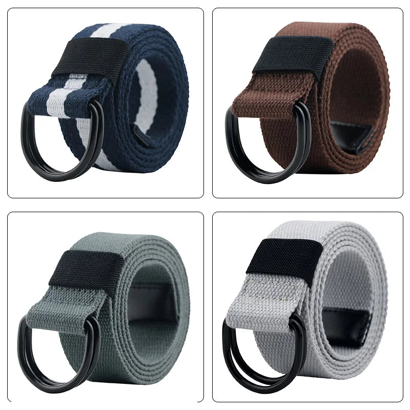 Maikun Tactical Canvas Men Belt High Quality Unisex Double D-Ring Buckle Waistband Casual Canvas Female Belt Fabric For Jeans