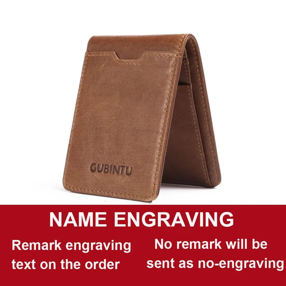 Gubintu Thin Genuine Leather Men Wallets Card Holder Multifunctional Slim Brand Men Purse Business High Quality Men Wallets