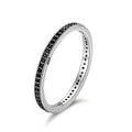 BAMOER Authentic 925 Sterling Silver Dazzling CZ Stackable Rings for Women Wedding Jewelry Mother Gift SCR114