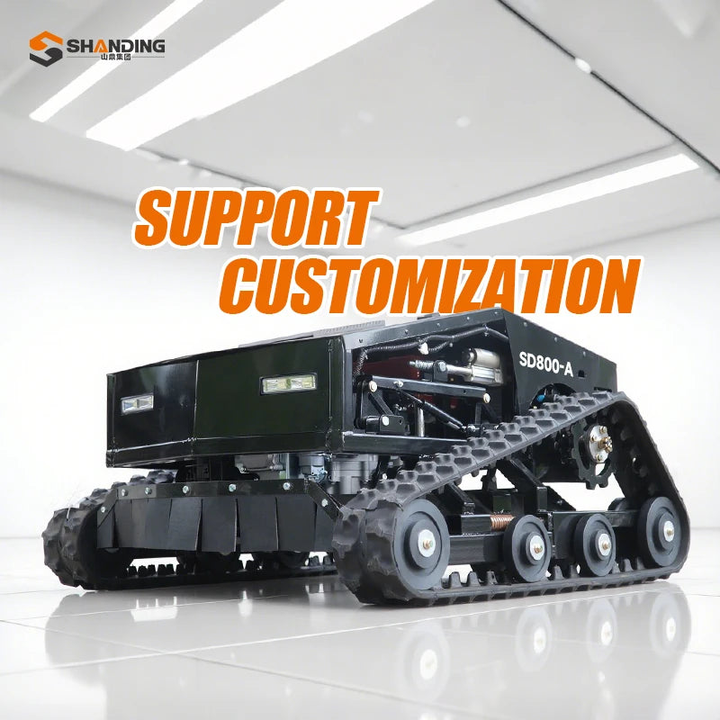 Free Shipping CE Certified New Design Cutting Width 900mm Self-Propelled Crawler Design  Remote Control Lawn Mowing Robot
