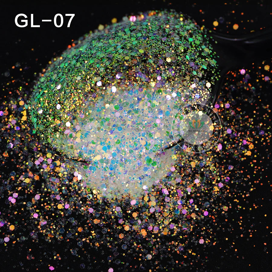 Bulk Iridescent White Pink Chunky White Opal Glitter Hexagon Shape 1kg Minimum Order for Tumbler Making Nails Resin Crafts