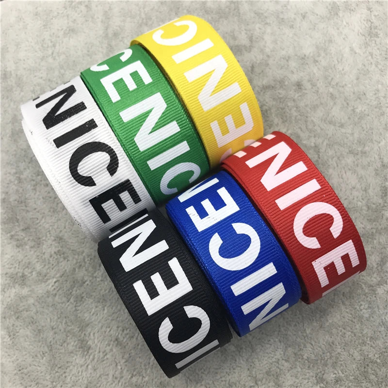 5Yards 1" (25mm) Printing NICE Grosgrain Ribbon Hair Bow Wedding Christmas Decoration Polyester Ribbon DIY Sewing