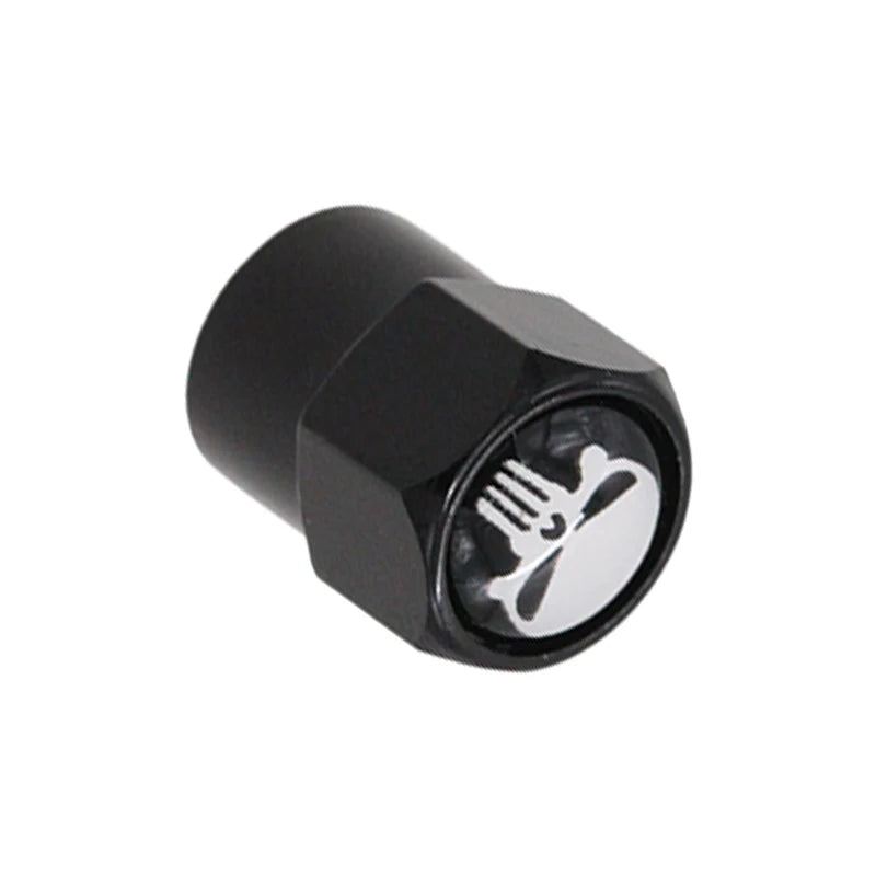 HAUSNN Punisher Bianco/Rosso Logo Teschio Coprivalvole per Pneumatici e Ruote Auto Accessori Steli Coperture Styling Auto per Ford Toyota Audi VW