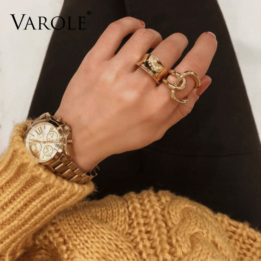 VAROLE Double Line Cross winding Rings For Women infinity Rings Gifts Unique Design Fashion Jewelry Anel Feminino
