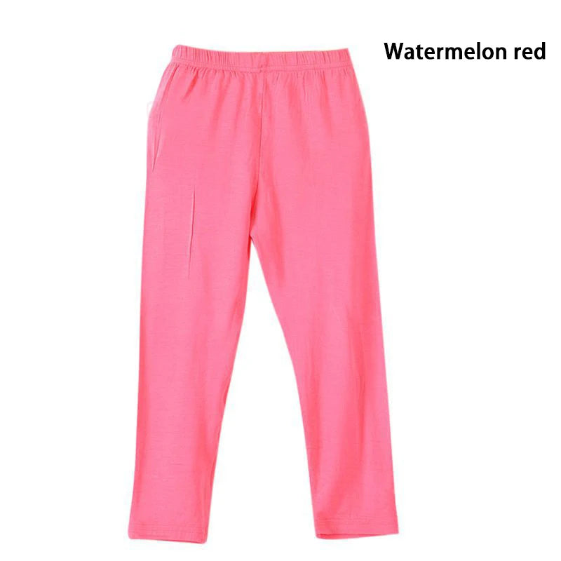 Girl Pants Soft Elastic Modal Cotton Kids Leggings Candy Color Girls Skinny Pants Trousers Solid Color 2-13Y Children Trousers