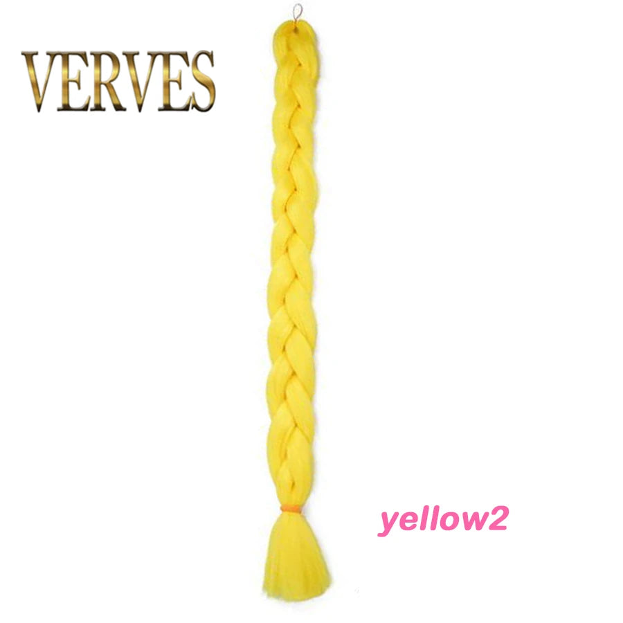 VERVES Treccia Capelli 100 cm Treccia Sintetica in Fibra Termica 165 g/Pezzo Extension per Capelli Treccia Jumbo Color Puro da Donna Rosa