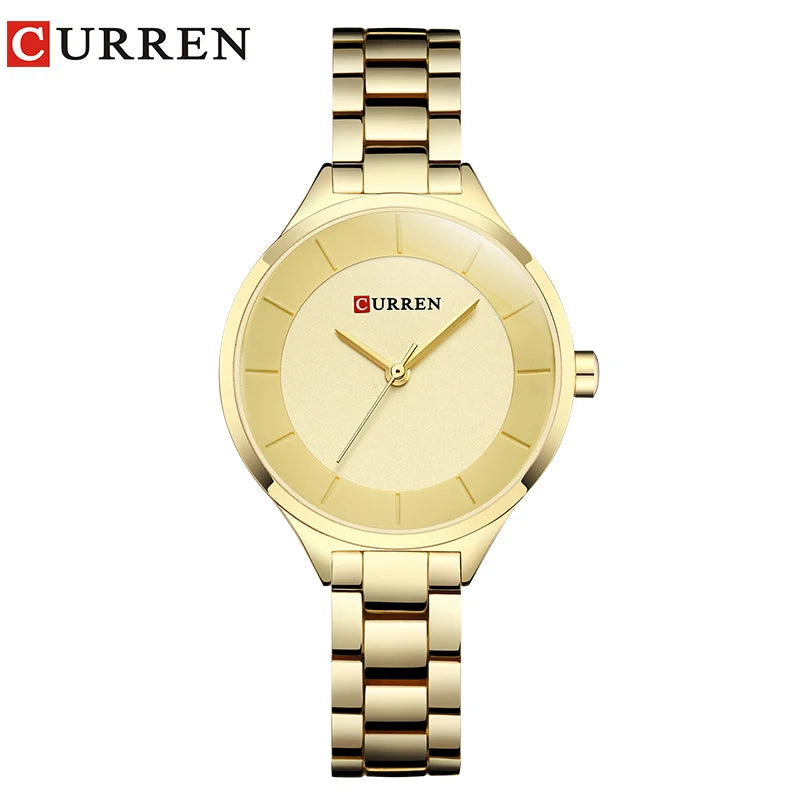 CURREN Top Brand Fashion Ladies Watches Stainless Steel Band Quartz Female Wrist Watch Ladies Gifts Clock Relogio Feminino