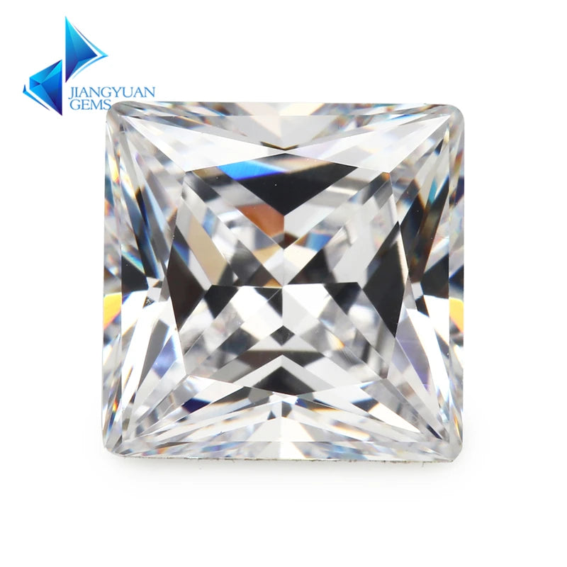 Size 1.5x1.5~12x12mm Square Shape Princess Cut 5A White CZ Stone Zircon Synthetic Gems Cubic Zirconia For Jewelry
