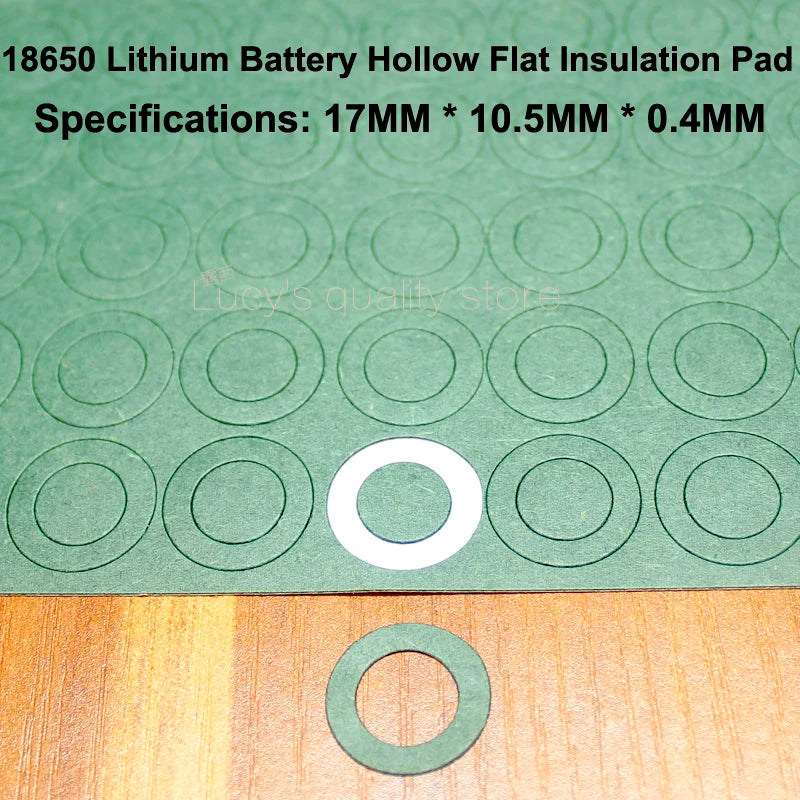 100pcs/lot 18650 Lithium Battery Positive Hollow Flat Insulation Pad Original Gasket Battery Accessories17*10.5*0.3MM