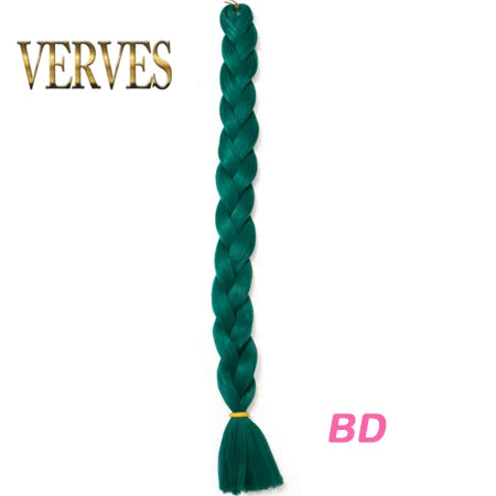 VERVES Treccia Capelli 100 cm Treccia Sintetica in Fibra Termica 165 g/Pezzo Extension per Capelli Treccia Jumbo Color Puro da Donna Rosa