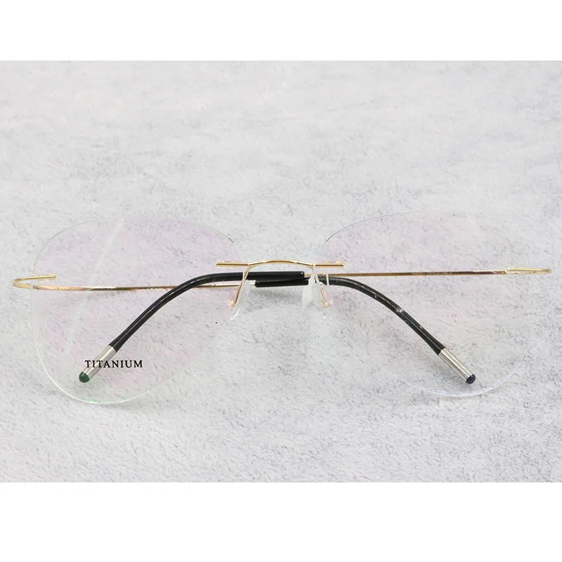BCLEAR Titanium Rimless Fashion Designer Eyeglasses Optical Glasses Frame Men and Women Eyewear Lightweight Flexible Spectacle