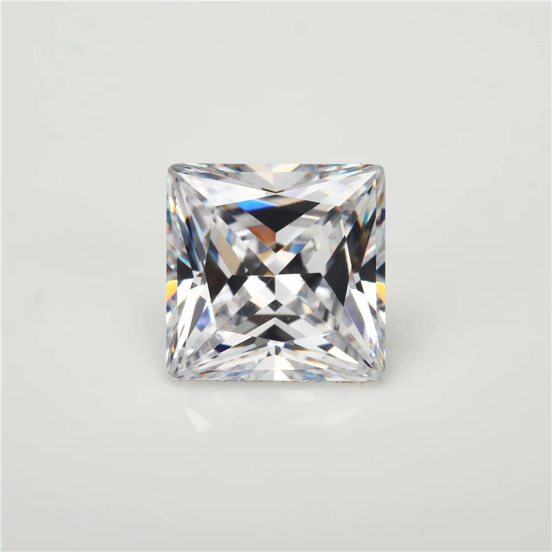 Size 1.5x1.5~12x12mm Square Shape Princess Cut 5A White CZ Stone Zircon Synthetic Gems Cubic Zirconia For Jewelry