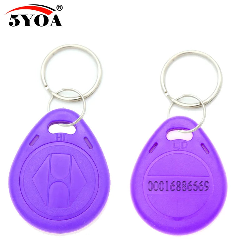 100pcs/lot RFID Keychain Card Tag Key 125khz ID Keyfob TK4100 EM4100 Access Control Time Attendance Fob Token Ring