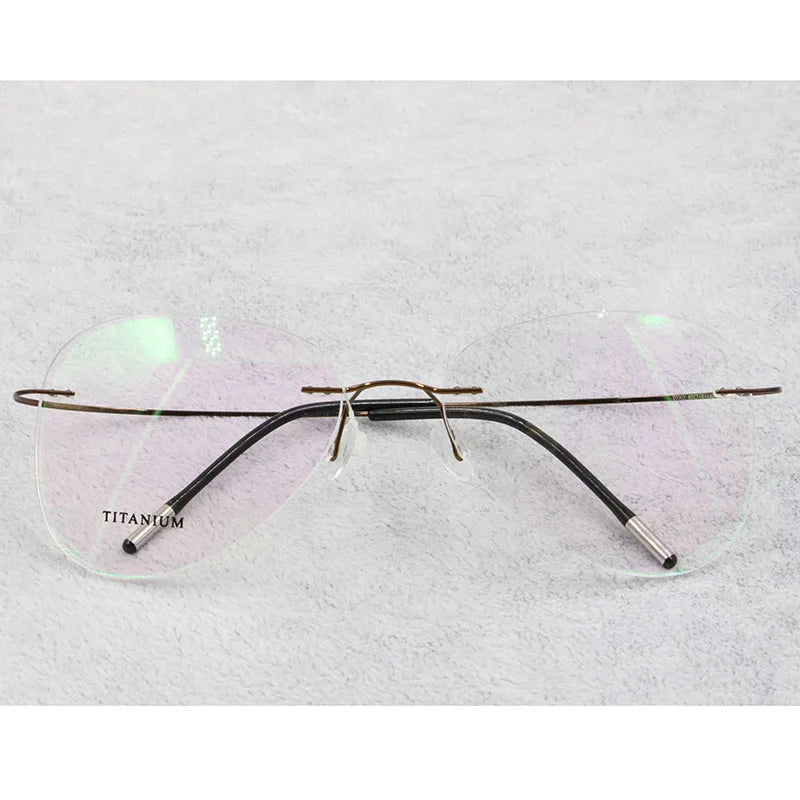 BCLEAR Titanium Rimless Fashion Designer Eyeglasses Optical Glasses Frame Men and Women Eyewear Lightweight Flexible Spectacle