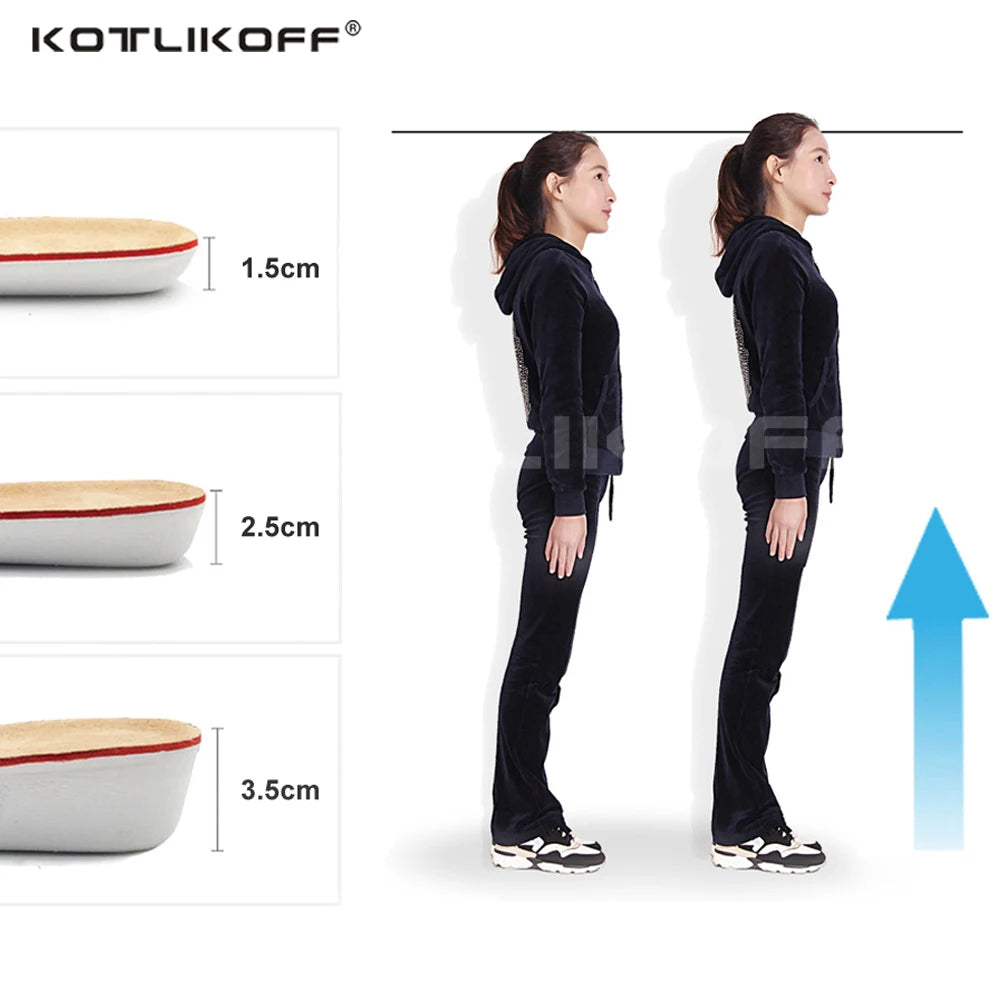 KOTLIKOFF Height Increase Insoles For Growth 1.5/2.5/3.5cm Invisible Height Lift Insole Inner Shoes Sole Heel Heightening Insert