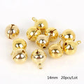 20-100Pcs 6mm/8mm/10mm/12mm/14mm Gold Copper Loose Beads Small Jingle Bells Merry Xmas Christmas Tree Decoration Ornament Home