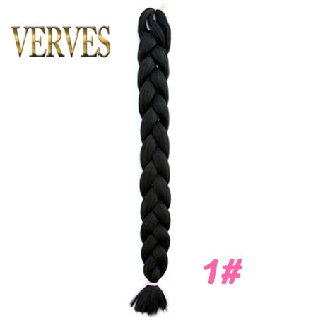 VERVES Treccia Capelli 100 cm Treccia Sintetica in Fibra Termica 165 g/Pezzo Extension per Capelli Treccia Jumbo Color Puro da Donna Rosa