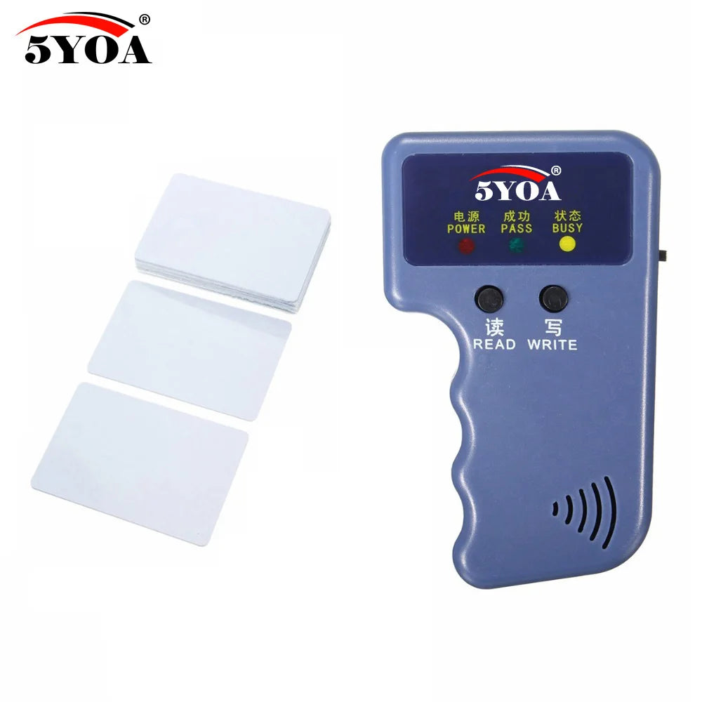 125KHz EM4100 RFID Copier Writer Duplicator Programmer Reader + T5577 EM4305 Rewritable ID Keyfobs Tags Card 5200 Handheld
