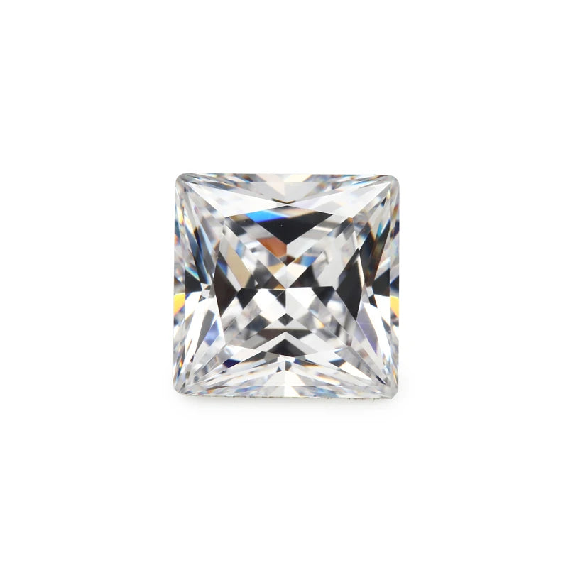 Size 1.5x1.5~12x12mm Square Shape Princess Cut 5A White CZ Stone Zircon Synthetic Gems Cubic Zirconia For Jewelry