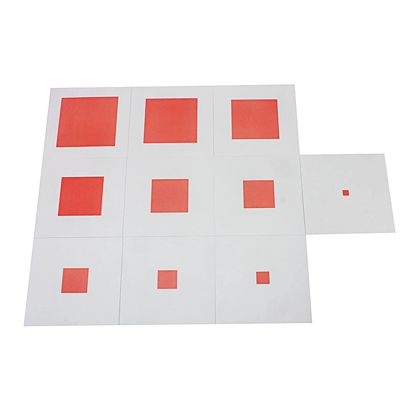 Montessori Materials Pink Tower with 10Pcs Stand Cards 0.7-7CM Early Childhood Education Preschool Kids Toys Brinquedos Juguetes