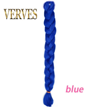 VERVES Treccia Capelli 100 cm Treccia Sintetica in Fibra Termica 165 g/Pezzo Extension per Capelli Treccia Jumbo Color Puro da Donna Rosa