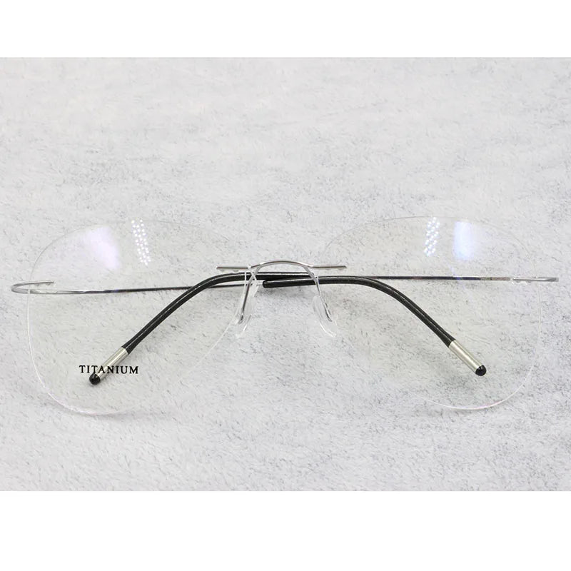 BCLEAR Titanium Rimless Fashion Designer Eyeglasses Optical Glasses Frame Men and Women Eyewear Lightweight Flexible Spectacle