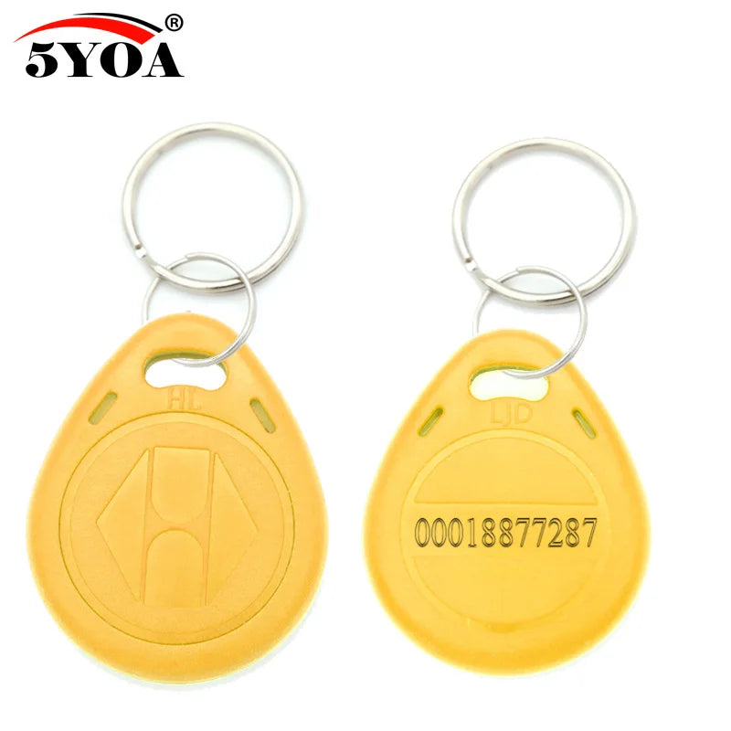 100pcs/lot RFID Keychain Card Tag Key 125khz ID Keyfob TK4100 EM4100 Access Control Time Attendance Fob Token Ring