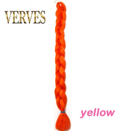 VERVES Treccia Capelli 100 cm Treccia Sintetica in Fibra Termica 165 g/Pezzo Extension per Capelli Treccia Jumbo Color Puro da Donna Rosa