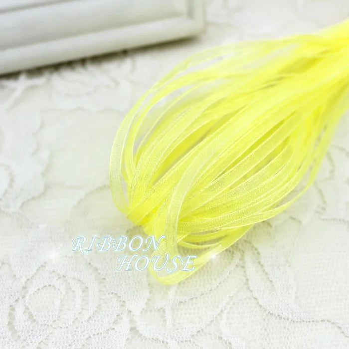 (40 meters/lot) 3mm organza ribbons wholesale gift wedding Christmas decoration wrapping lace