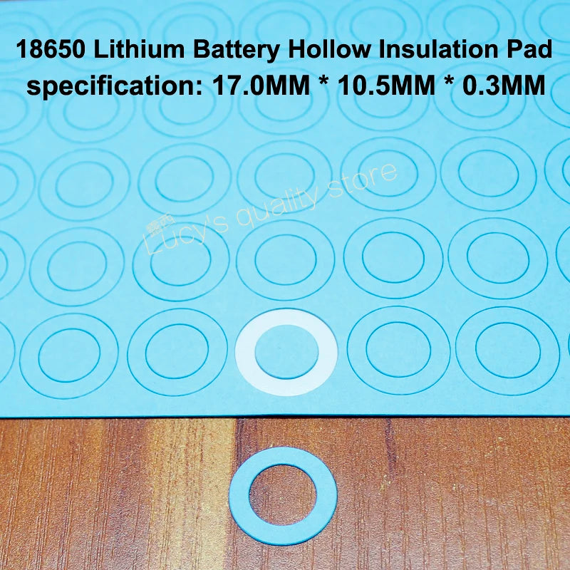 100pcs/lot 18650 Lithium Battery Positive Hollow Flat Insulation Pad Original Gasket Battery Accessories17*10.5*0.3MM