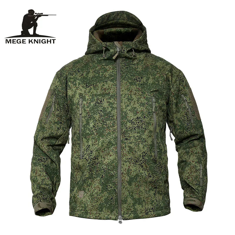 Mege Brand Clothing Autumn Men's Military Camouflage Fleece Jacket Army Tactical Clothing  Male Camouflage Windbreakers