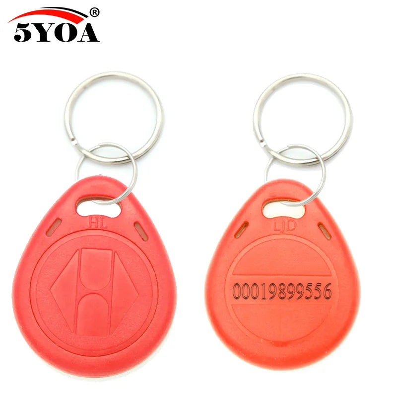 100pcs/lot RFID Keychain Card Tag Key 125khz ID Keyfob TK4100 EM4100 Access Control Time Attendance Fob Token Ring