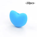 LOFCA Silicone Beads Heart Shape 10pcs Charm Teether Baby Teething Jewelry Nursing Baby Oral Care For Pacifier Holder Necklace