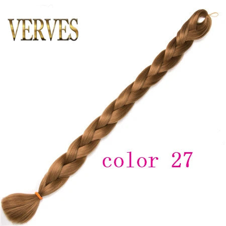VERVES Treccia Capelli 100 cm Treccia Sintetica in Fibra Termica 165 g/Pezzo Extension per Capelli Treccia Jumbo Color Puro da Donna Rosa