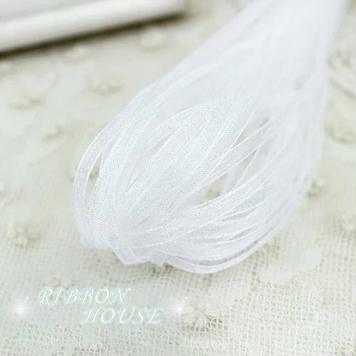 (40 meters/lot) 3mm organza ribbons wholesale gift wedding Christmas decoration wrapping lace