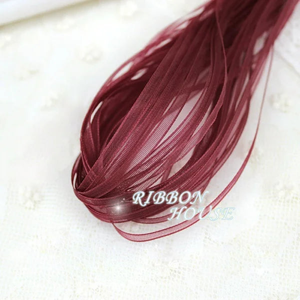 (40 meters/lot) 3mm organza ribbons wholesale gift wedding Christmas decoration wrapping lace
