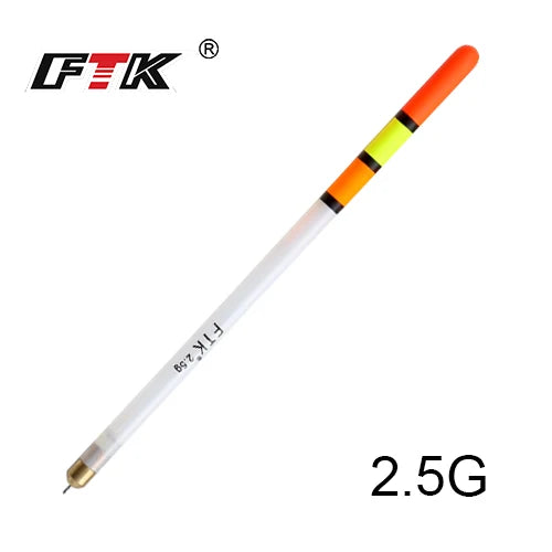 FTK 10PCS/LOT 1.5/2.0/2.5/2.6/3.0G Clear Plastic Fishing Float Carp / Coarse Fishing Floats Tube Mix Sizes