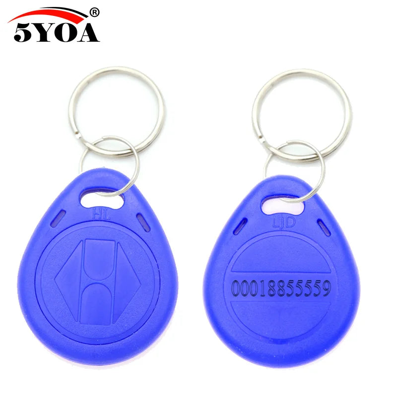 100pcs/lot RFID Keychain Card Tag Key 125khz ID Keyfob TK4100 EM4100 Access Control Time Attendance Fob Token Ring
