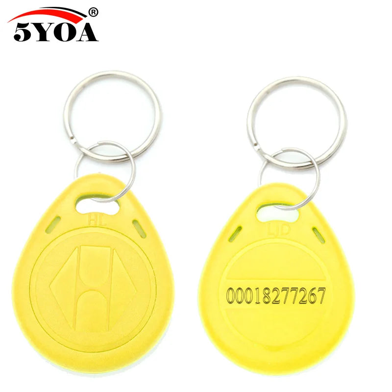 100pcs/lot RFID Keychain Card Tag Key 125khz ID Keyfob TK4100 EM4100 Access Control Time Attendance Fob Token Ring
