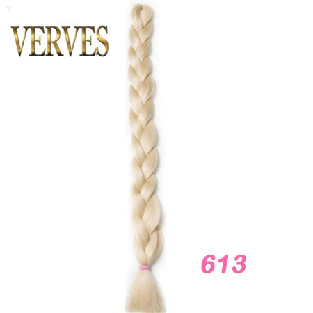 VERVES Treccia Capelli 100 cm Treccia Sintetica in Fibra Termica 165 g/Pezzo Extension per Capelli Treccia Jumbo Color Puro da Donna Rosa