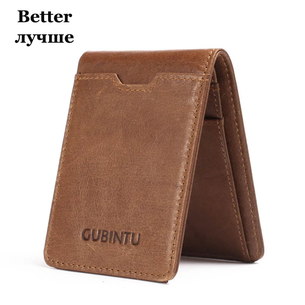 Gubintu Thin Genuine Leather Men Wallets Card Holder Multifunctional Slim Brand Men Purse Business High Quality Men Wallets