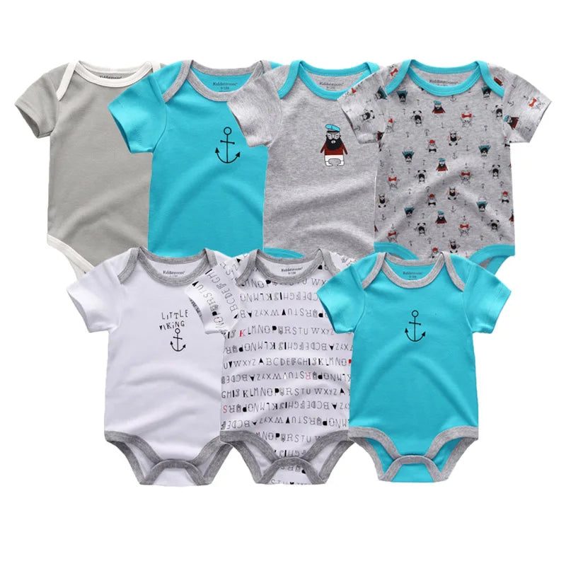 Uniesx Newborn Baby Rompers Clothing 7Pcs/Lot Infant Jumpsuits 100%Cotton Children Roupa De Bebe Girls&Boys Baby Clothes