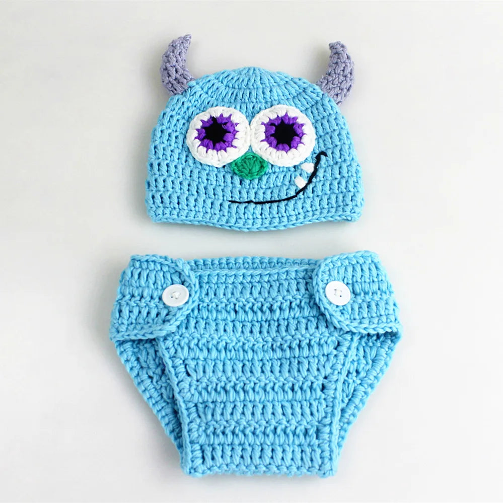 New Arrival Baby  Newborn Photography Costumes Clothing Sets Cartoon Character Devil Bebe Knitted Clothes Outfits 3pcs